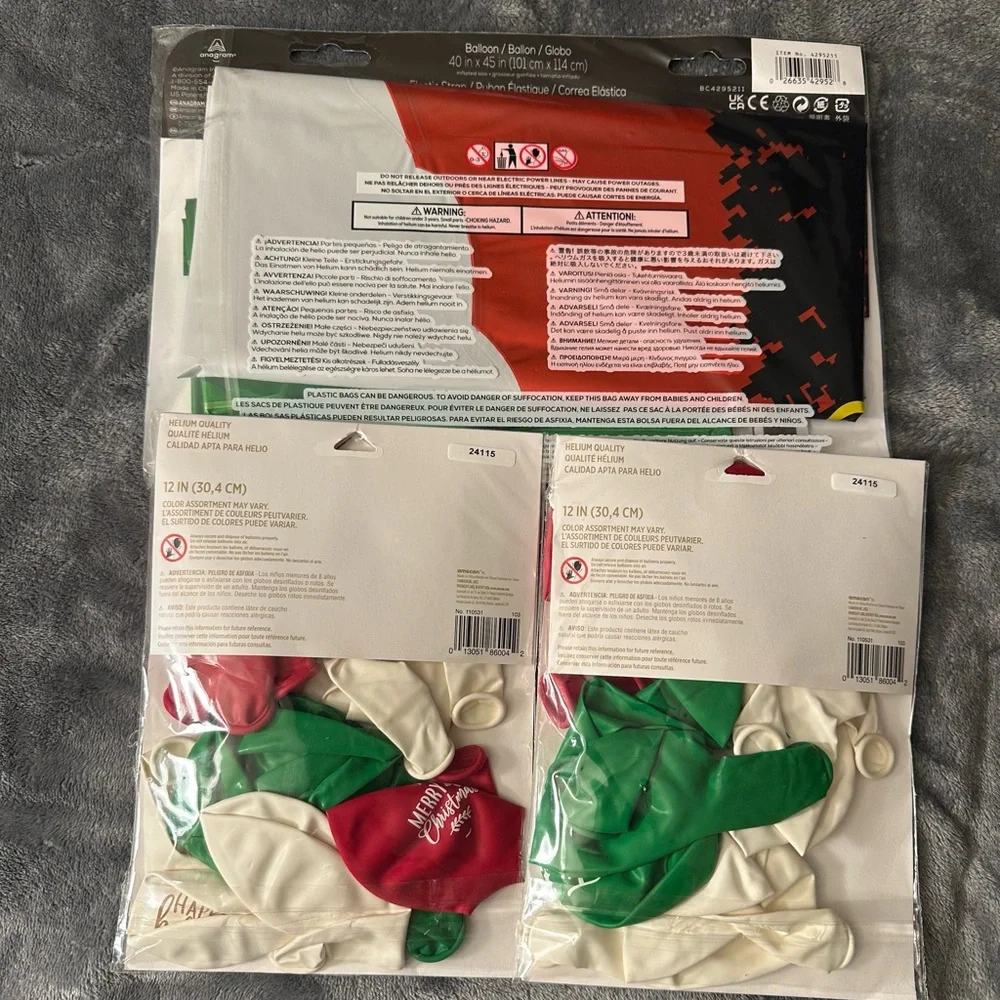 Christmas Decorations Balloons Santa Claus Foil Jumbo Airloonz Latex Party 3 Ft
